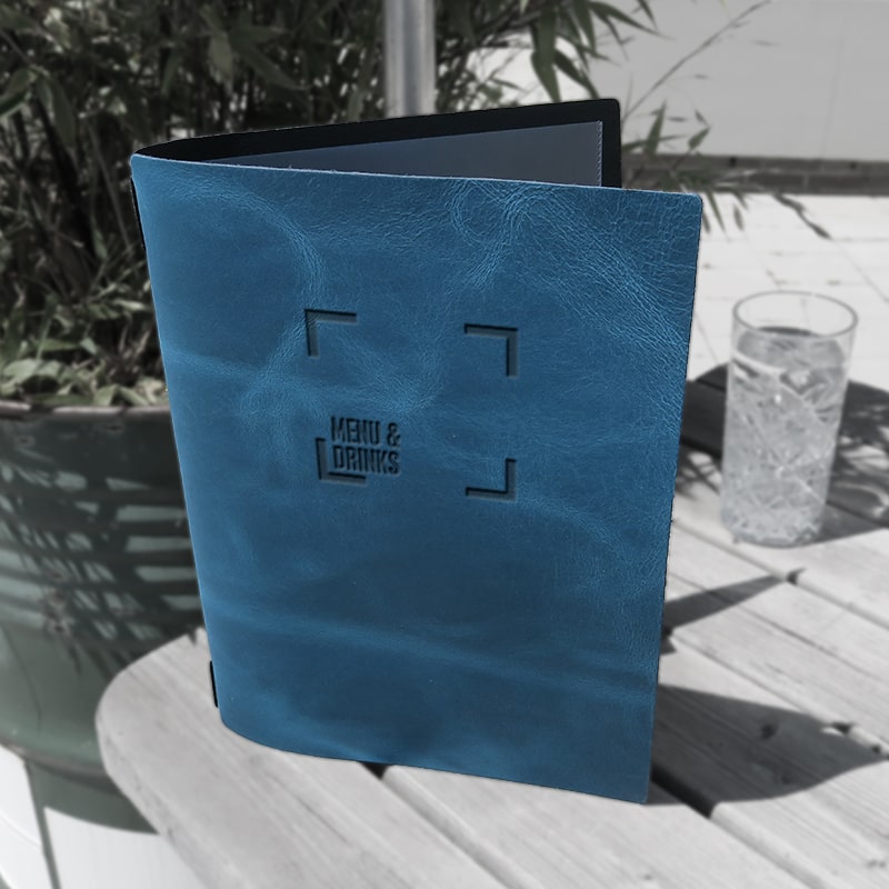 Petrol Pull Up Leder Speisekarte - Craft On Table