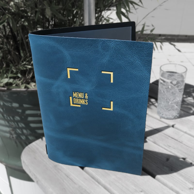 Petrol Pull Up Leder Speisekarte - Craft On Table
