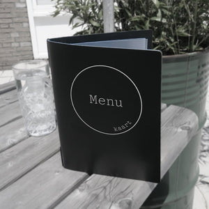 Bild in Diashow öffnen Speisekarten 'black coated' Leder - Craft On Table
