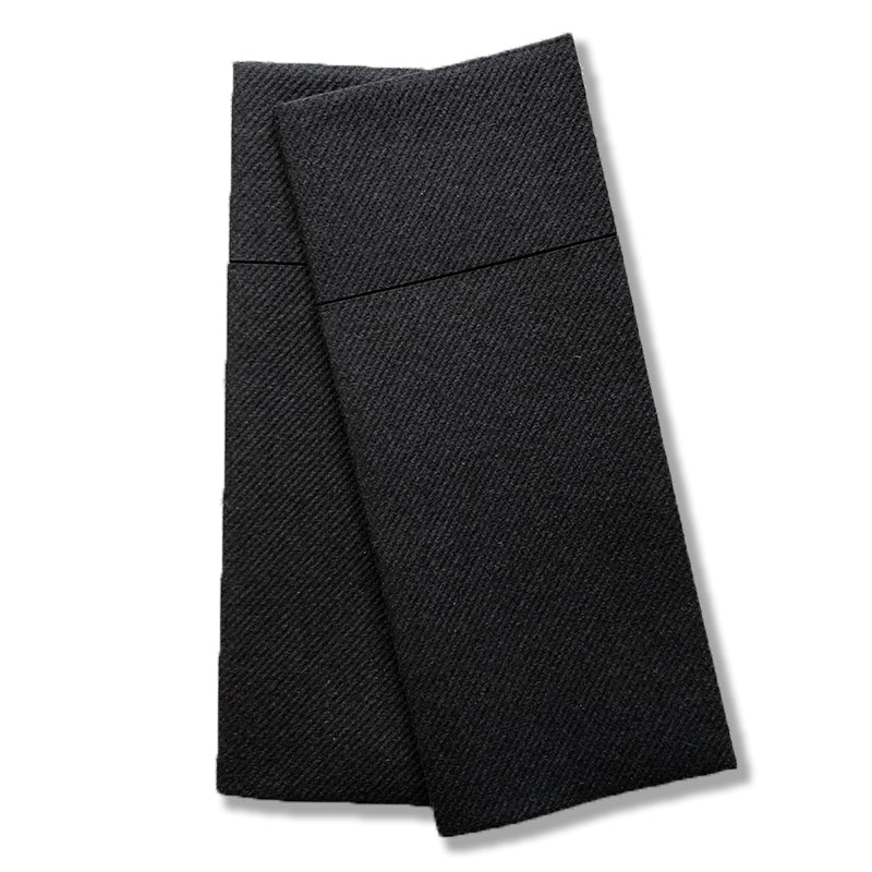 Muster Airlaid-Einstecktuch-schwarz - Craft On Table