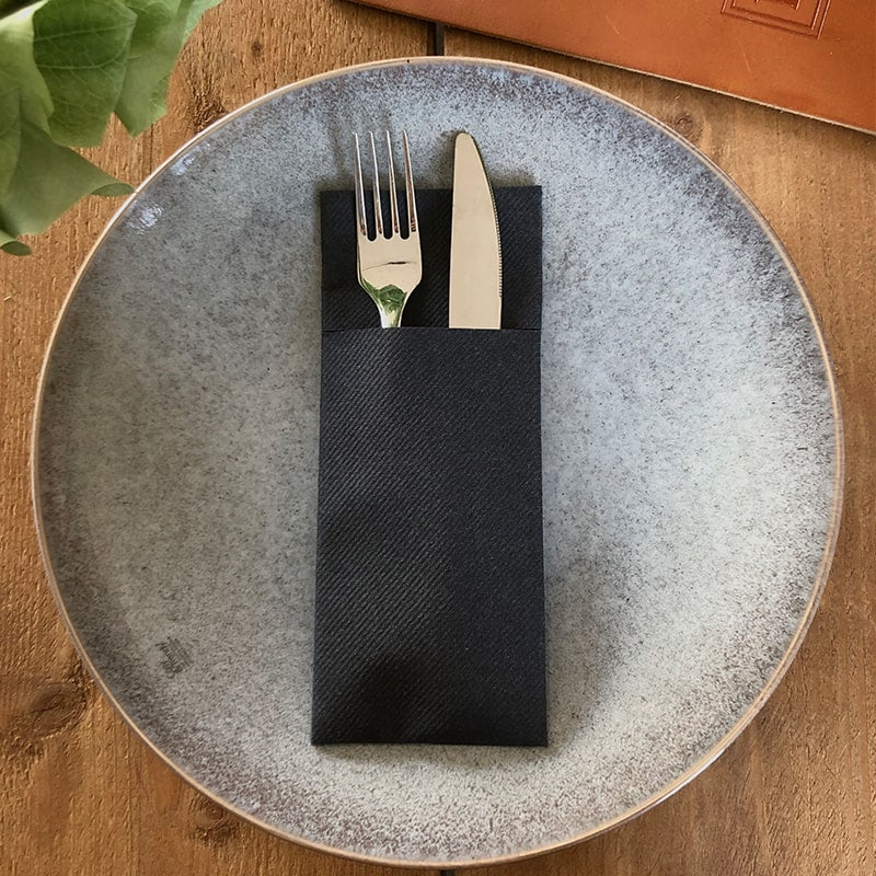 Airlaid Einstecktuch - Schwarz - Craft On Table