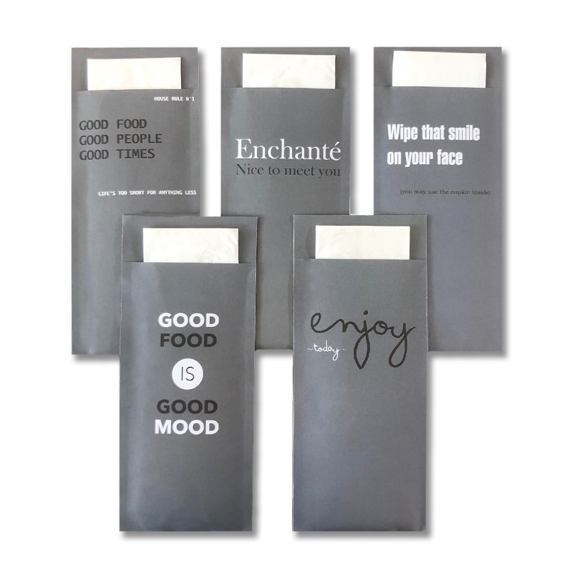 Muster für Bestecktaschen mit Text - Craft On Table