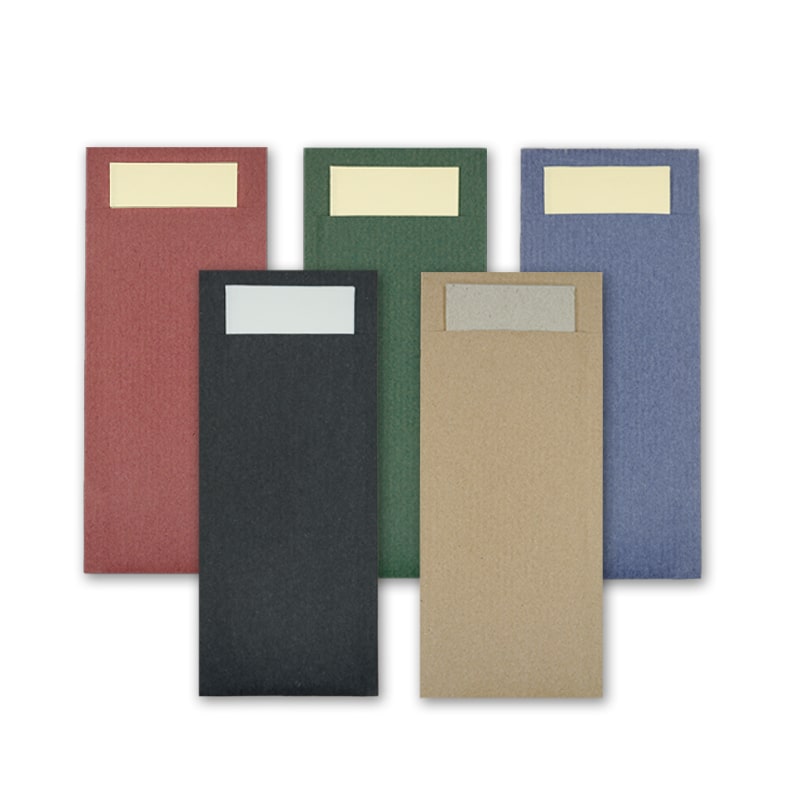 Muster von ECO-Bestecktaschen - verschiedene Farben - Craft On Table