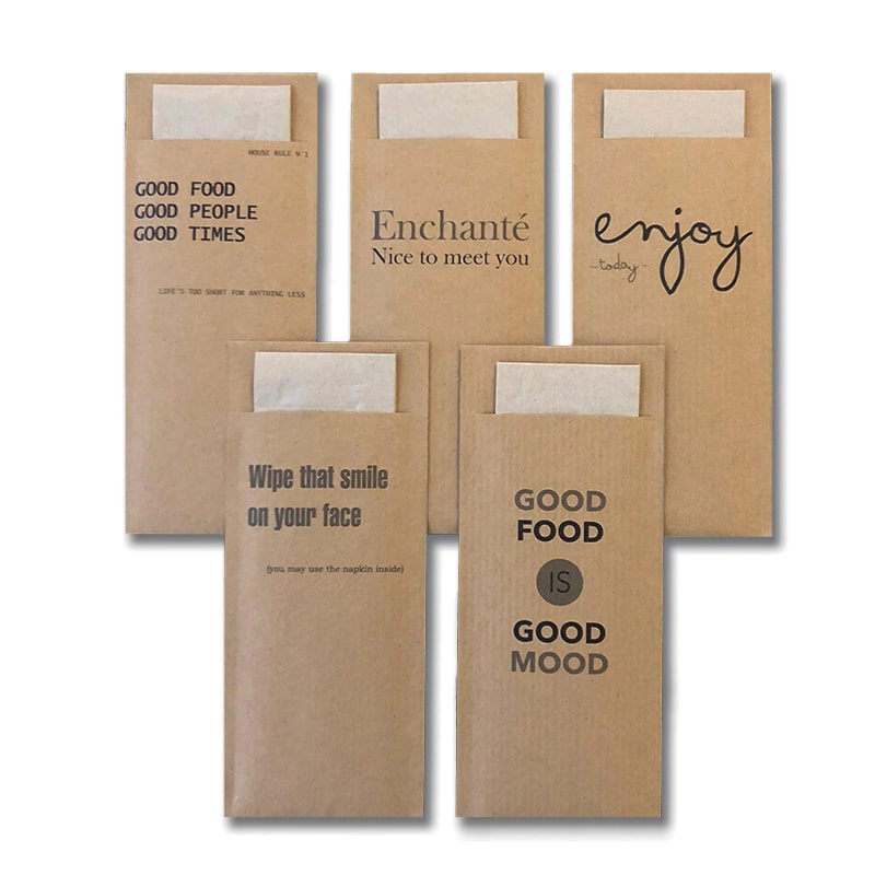 Muster ECO-Bestecktaschen mit Text - Craft On Table