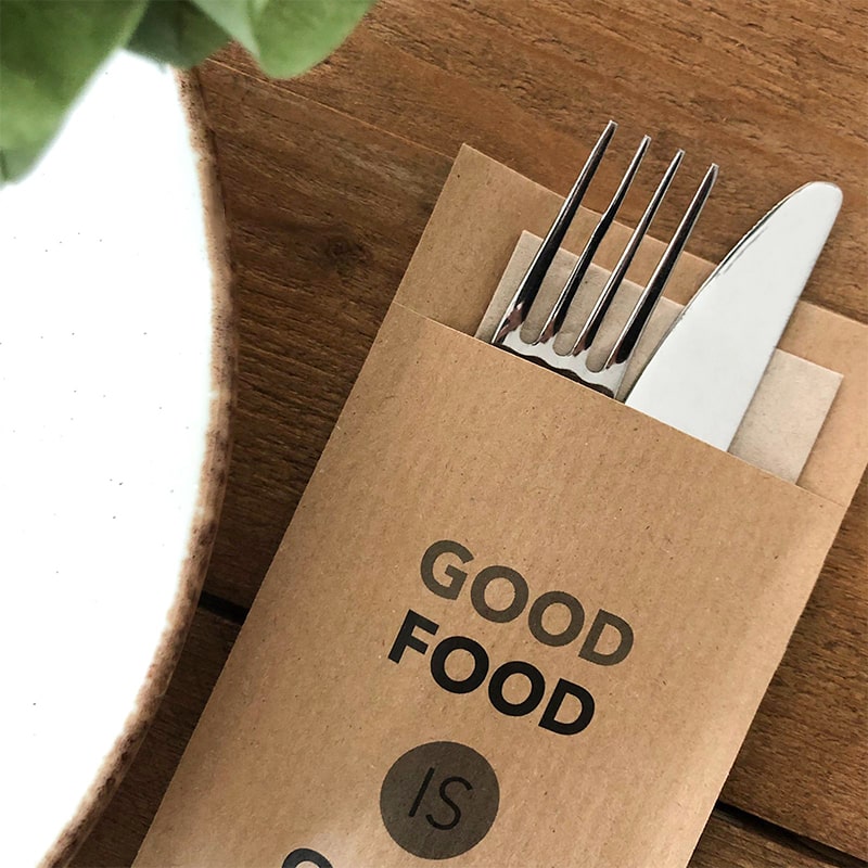 Muster ECO-Bestecktaschen mit Text - Craft On Table