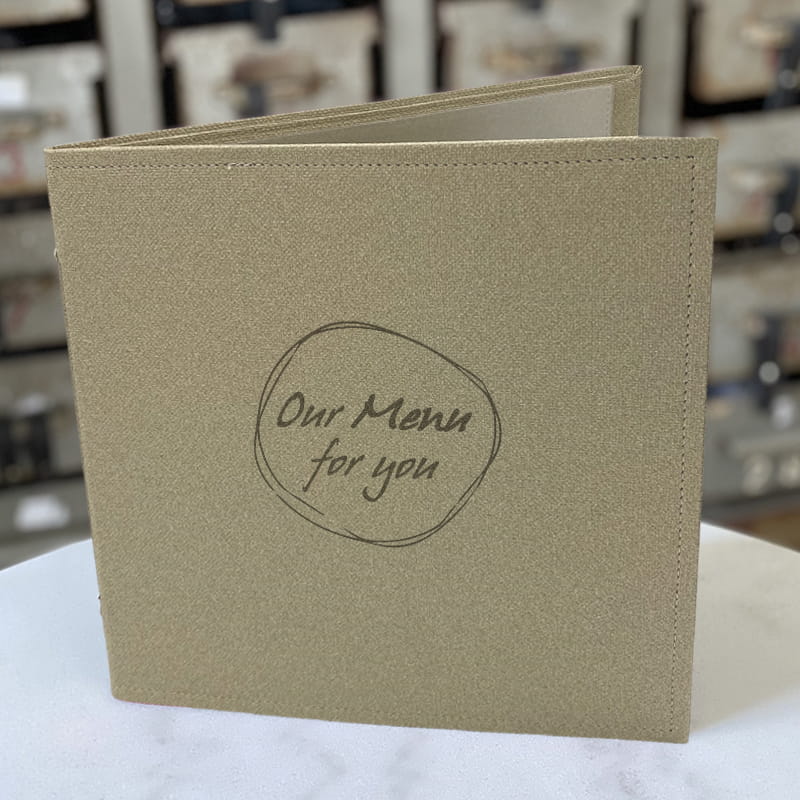 Muster Softcover DIN A4 quadratisch Leder/Jute-Look - Craft On Table