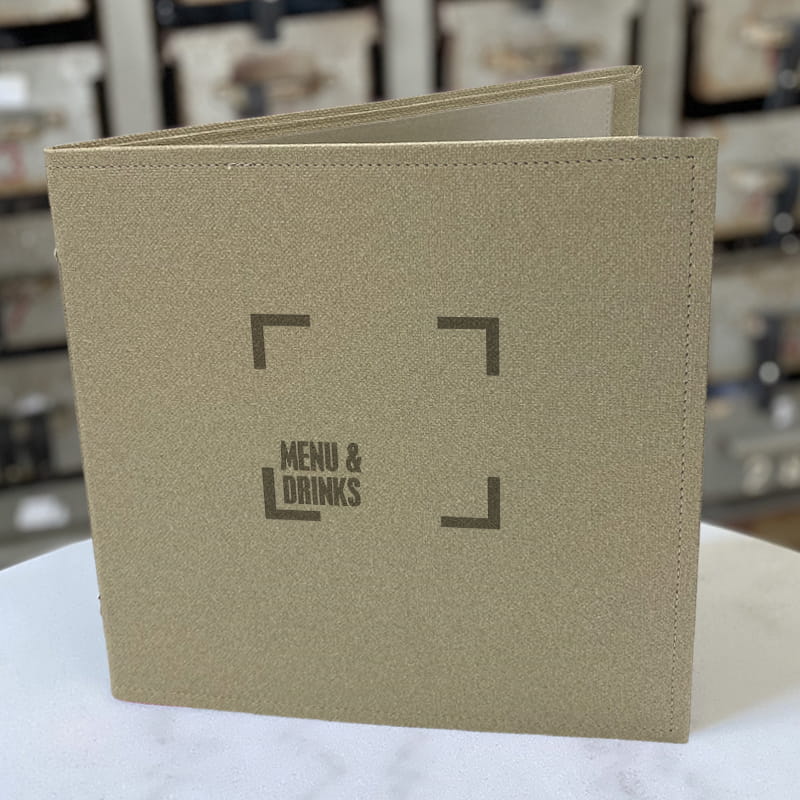Muster Softcover DIN A4 quadratisch Leder/Jute-Look - Craft On Table