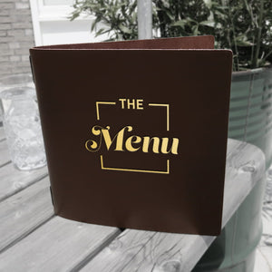 Open afbeelding in diavoorstelling Dark Brown Coated Lederen Menukaart - Craft On Table
