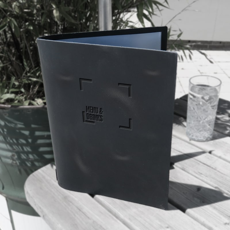 Anthracite Pull Up Lederen Menukaart - Craft On Table