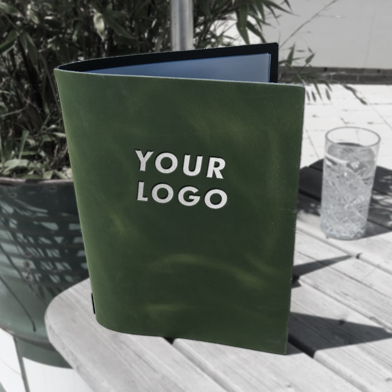 Green Pull Up Lederen Menukaart - Craft On Table