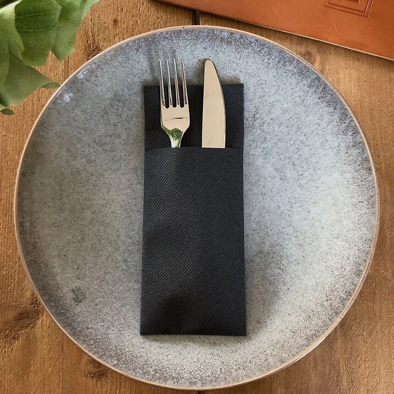 Airlaid pochette - Zwart - Craft On Table