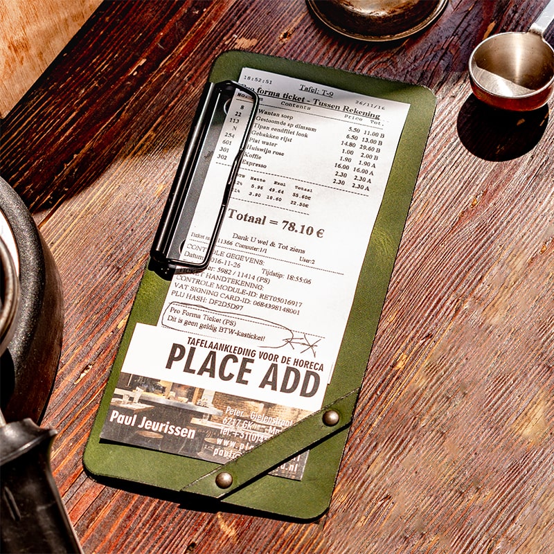 Leder klem voor rekening - Craft On Table
